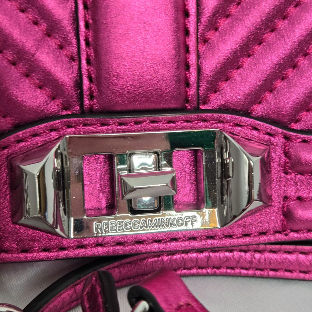 Rebecca Minkoff Metallic Fuchsia Quilted Chain Crossbody - Picture 3 of 16